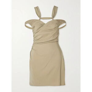 Jacquemus 'Soffio' Beige Crepe Mini Dress Size 4